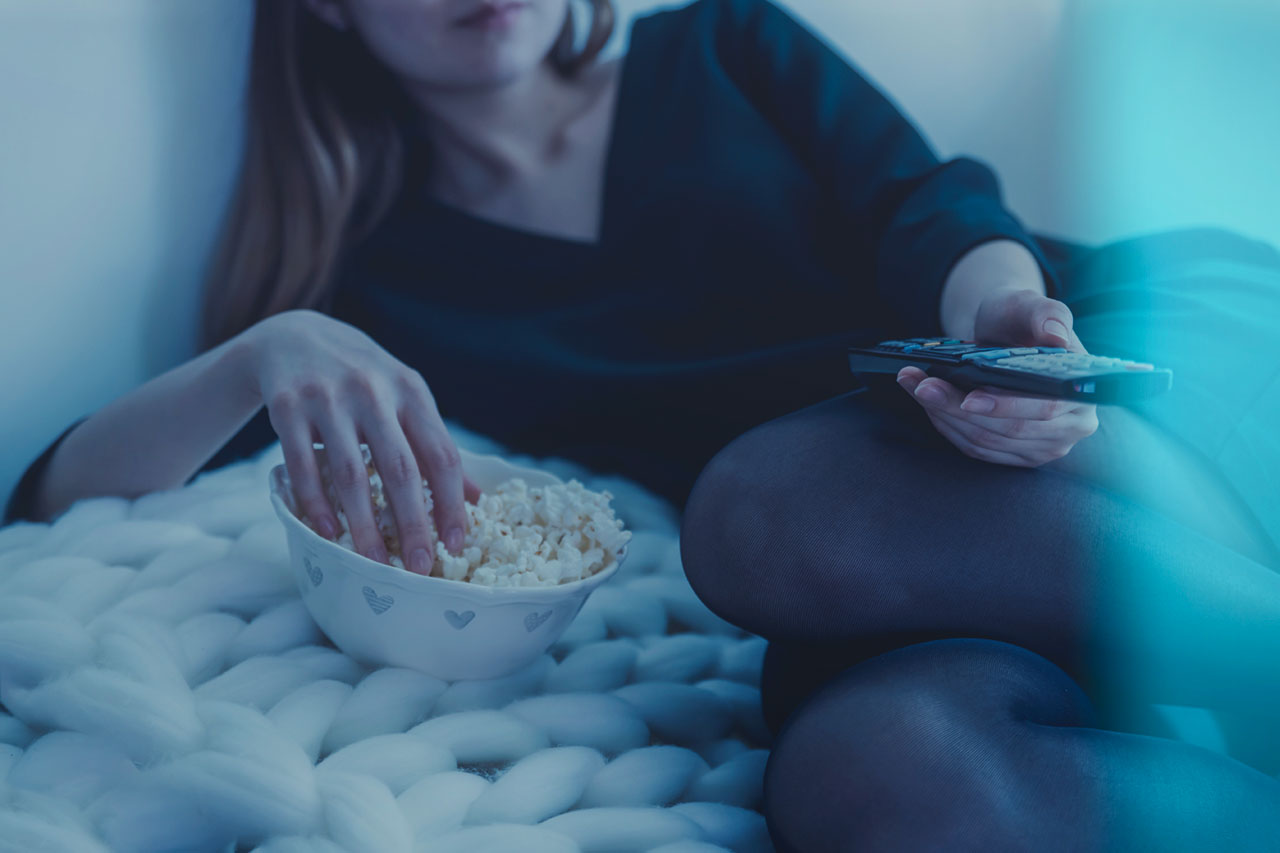 CouchTuner - Eating Popcorn in Bed|hulu logo