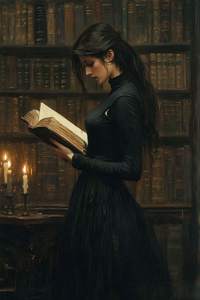 Evelyn Marsh in the Shadowed Library