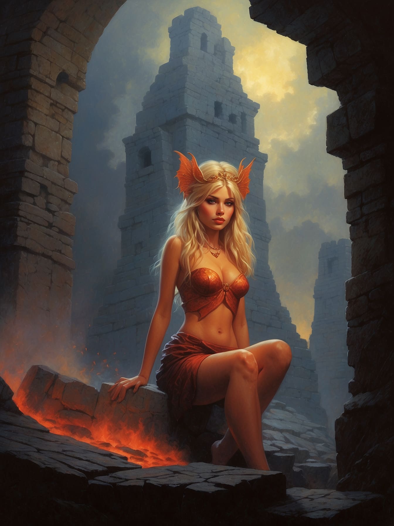 Fairy in Volcanic Ruins